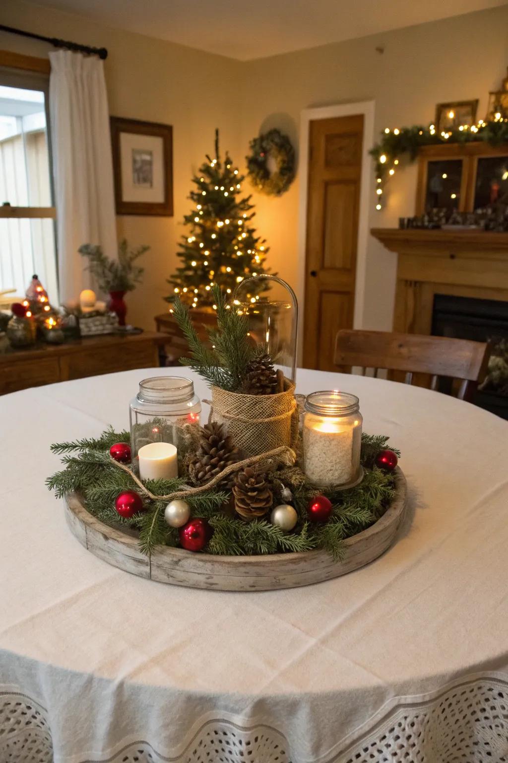 Handcrafted centerpieces contribute a personalized and distinctive nuance.