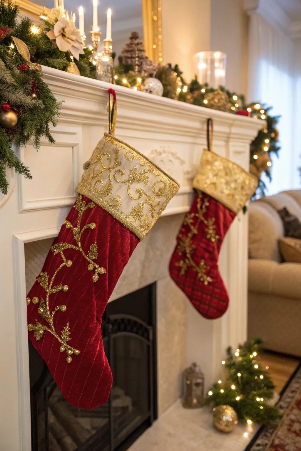 Aurum accents append a nuance of opulence to holiday stockings.