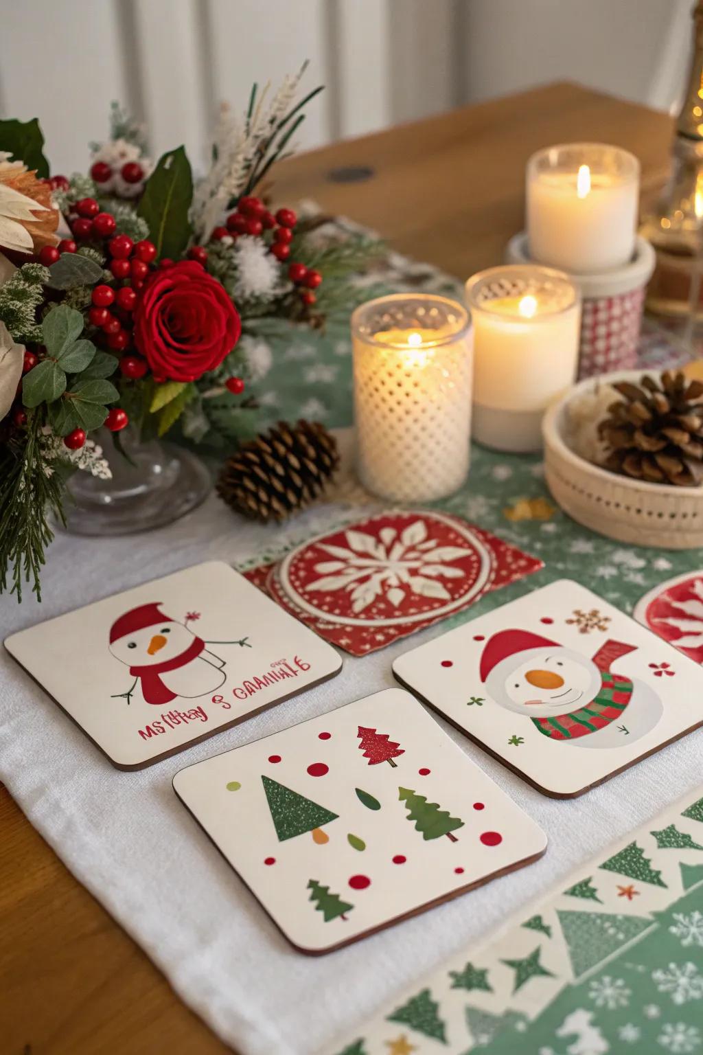 Bespoke coasters are both functional and personal.