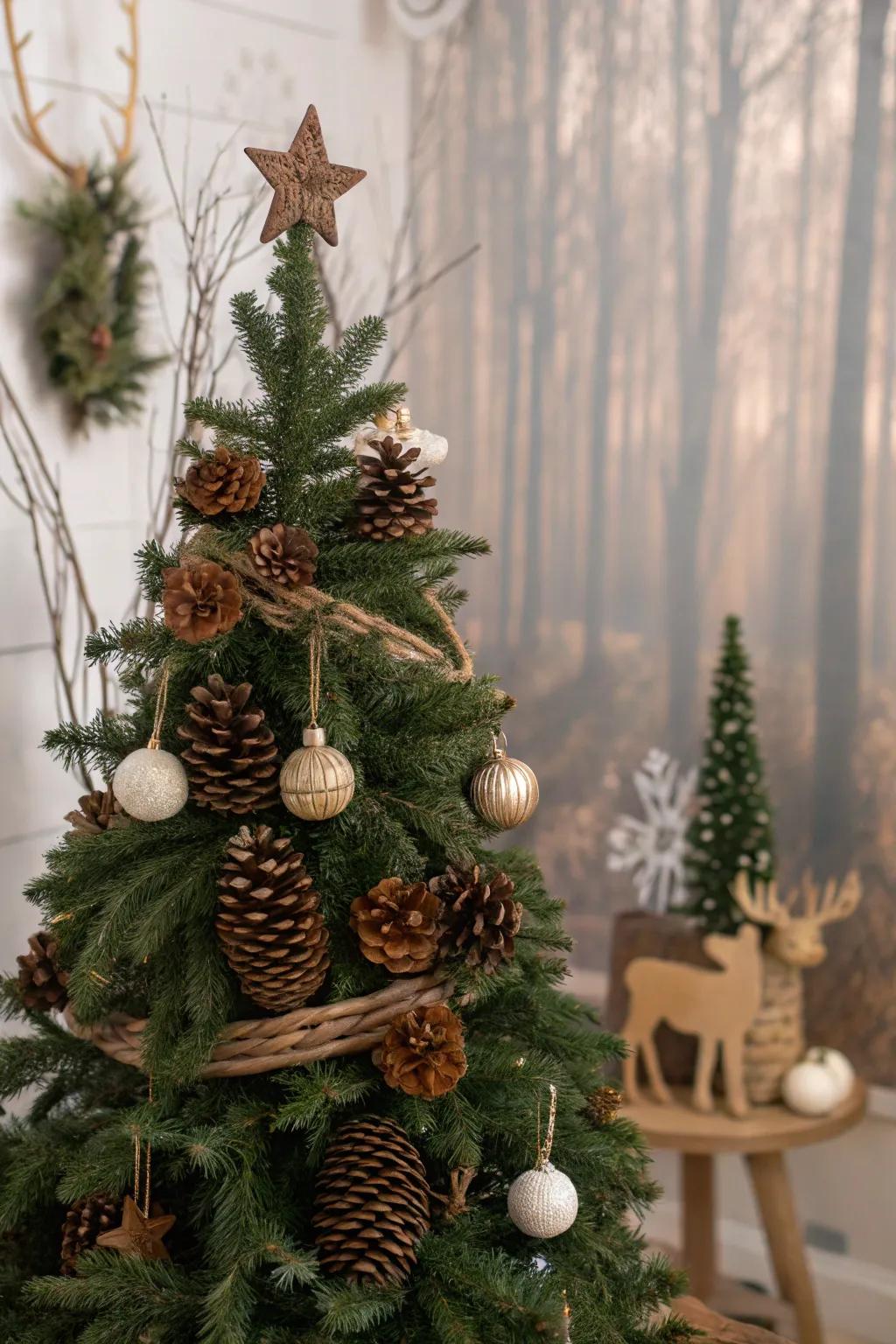 Conifers bring an organic, earthy feel to the tree.