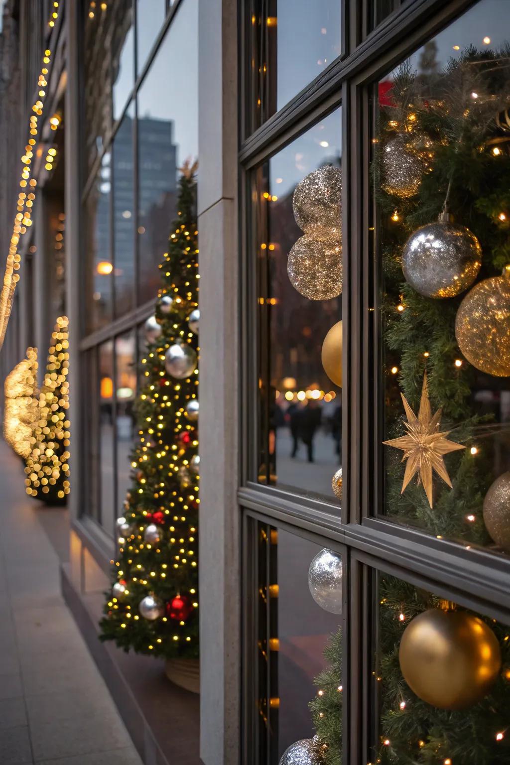 Mirrors fashion an enchanting effect by reflecting lights and ornaments.