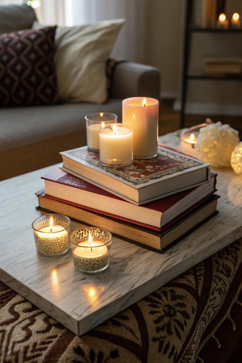 Candles deliver a welcoming and inviting atmosphere.