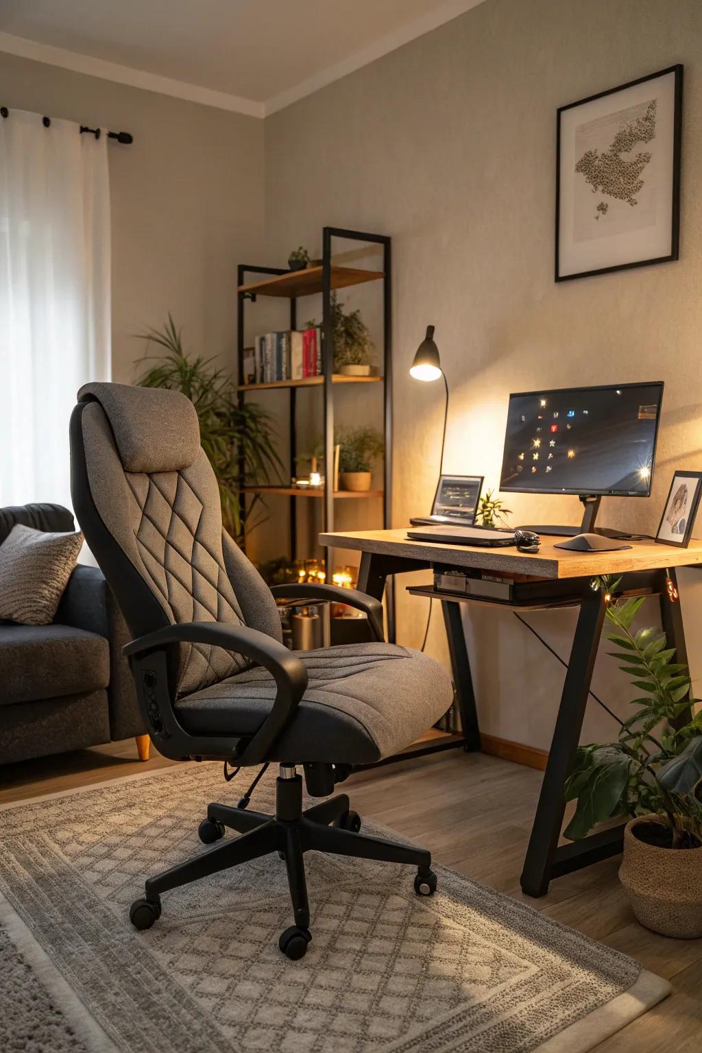 Ergonomic design promotes a comfortable and productive workspace.