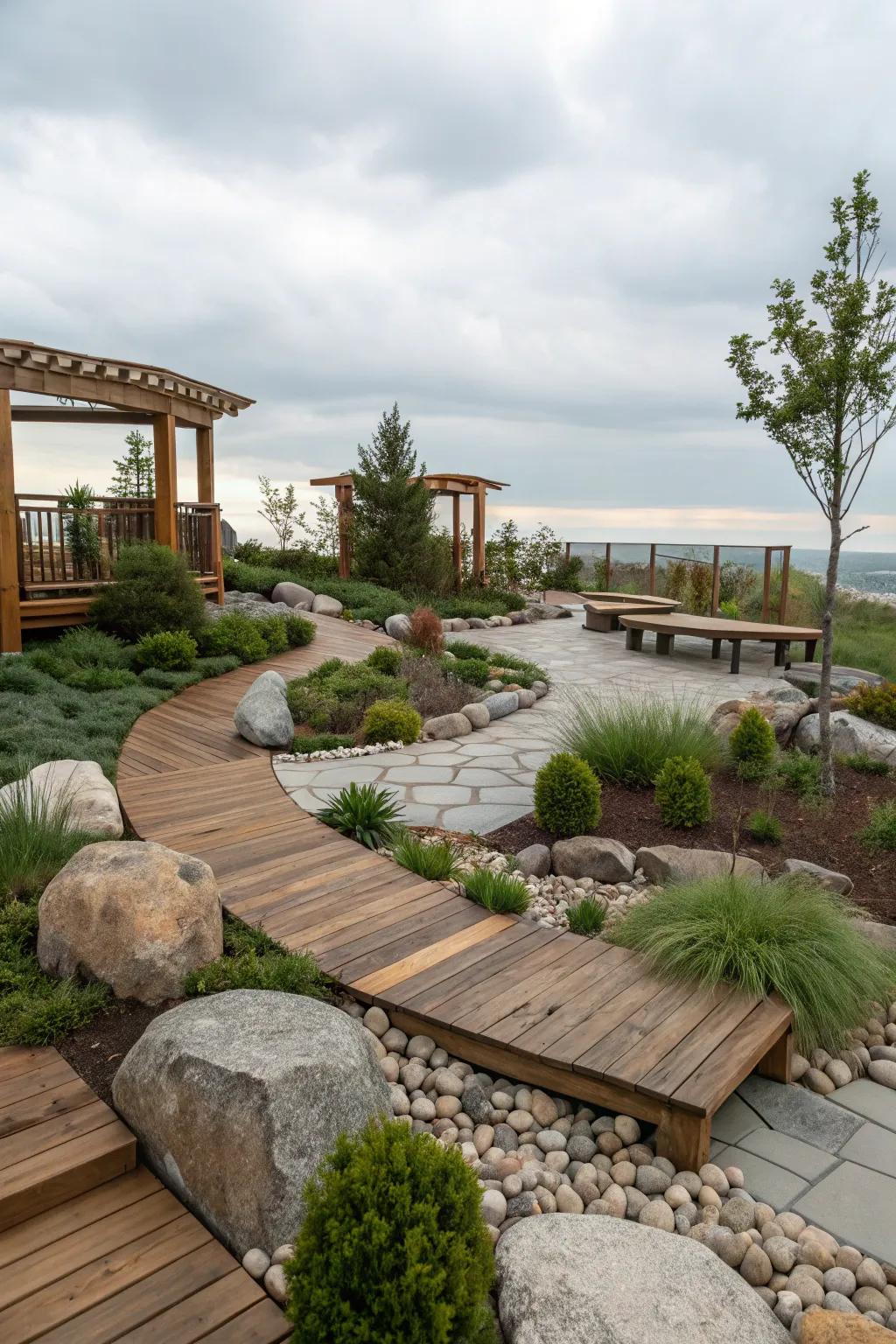Natural materials create a warm and inviting environment.