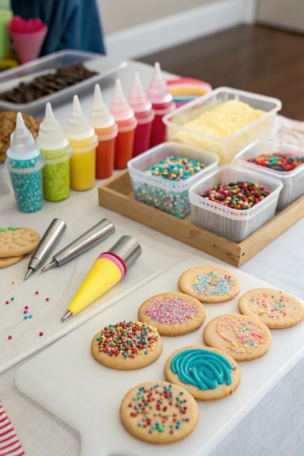 A playful cookie embellishment station for all ages.