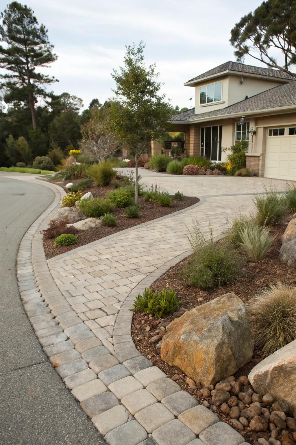 Eco-friendly resources establishing a sustainable driveway.