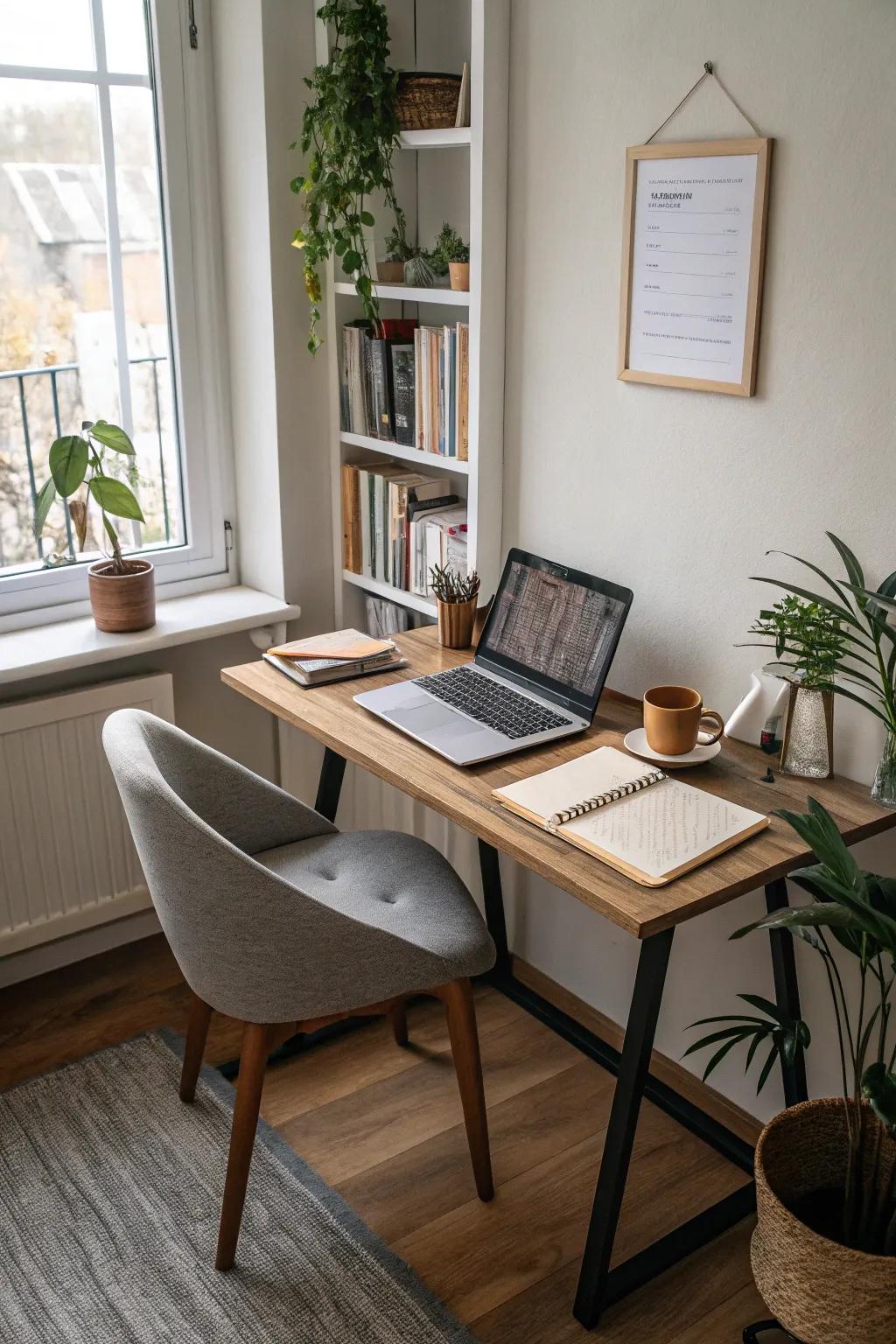 Create a practical workspace with a corner desk.