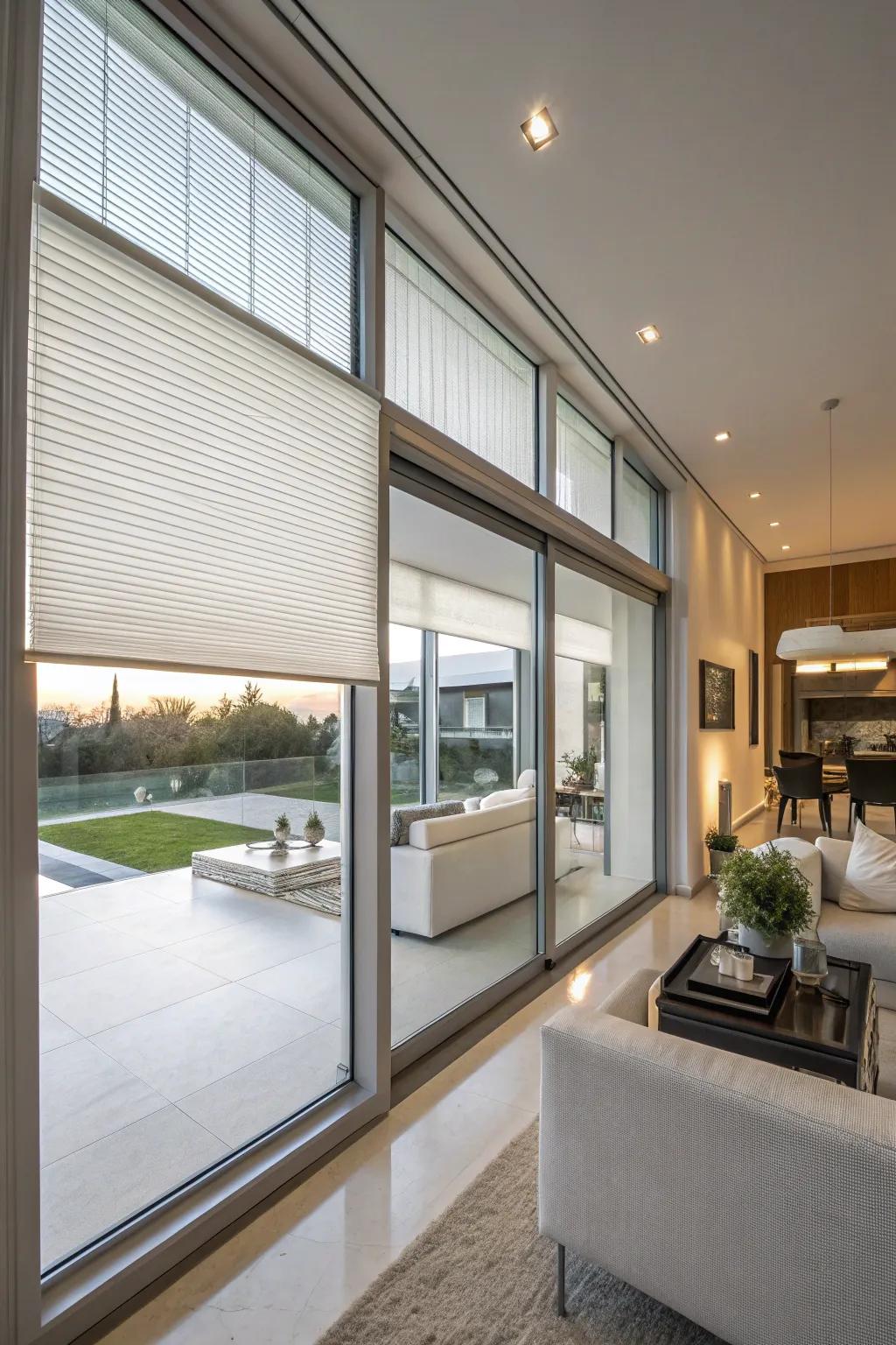 Honeycomb shades delivering energy performance and design.