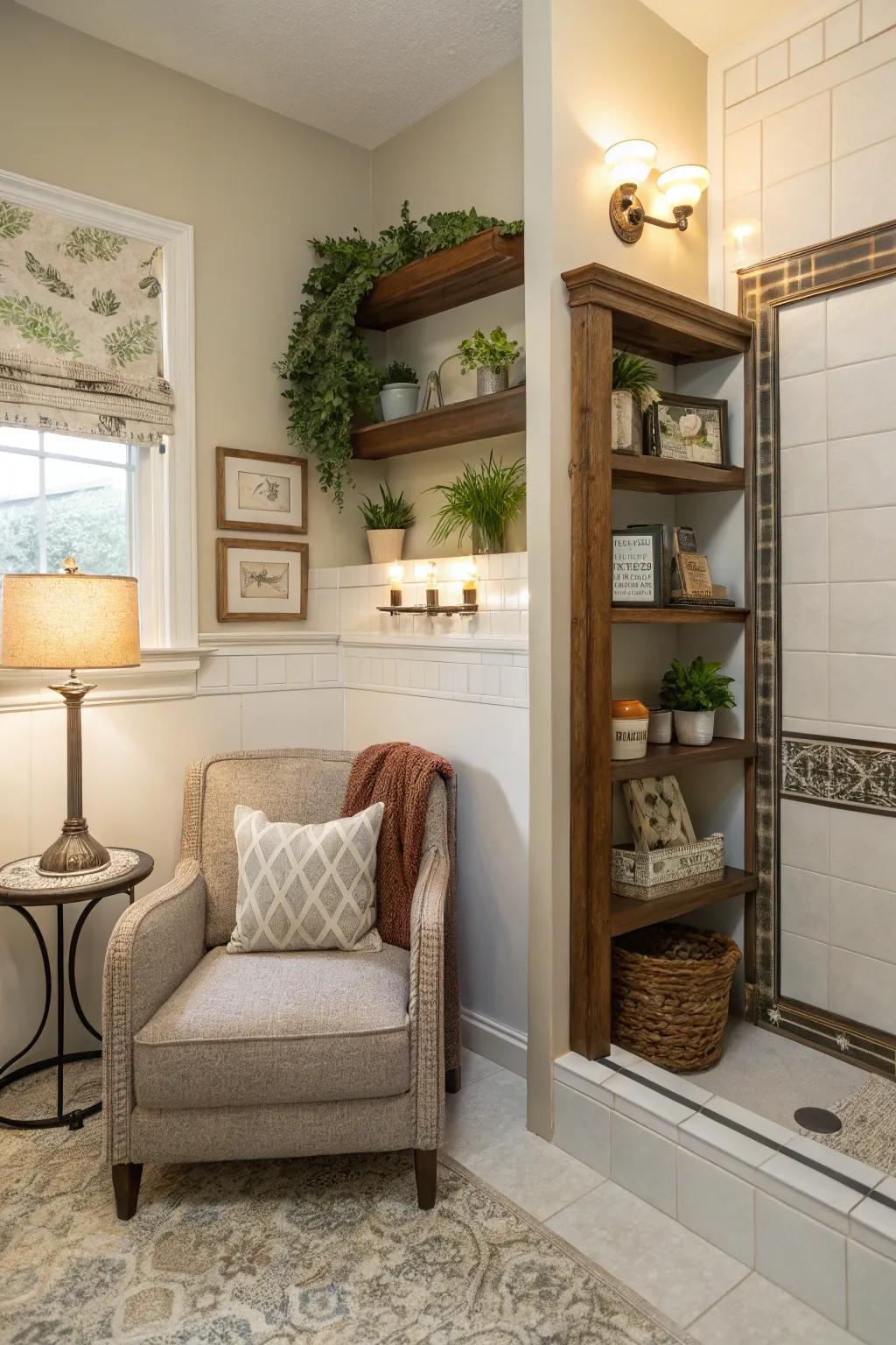 A private corner in a cottage bathroom