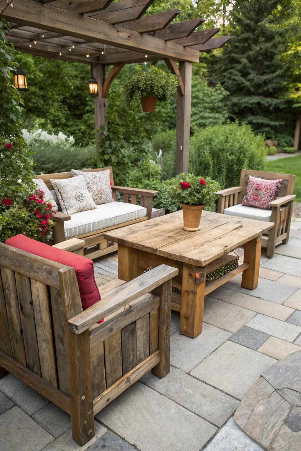 Reclaimed wood adds authenticity and warmth.