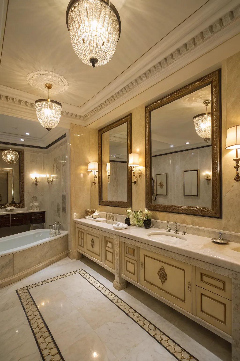 Sophisticated illumination amplifies the splendor of ivory dream.