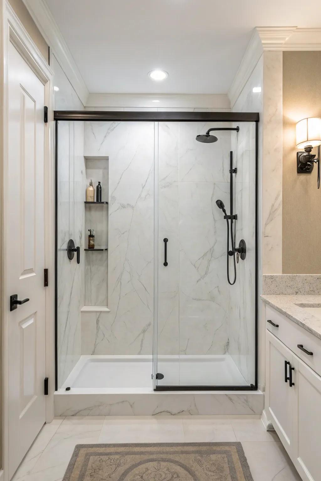 Streamlined hardware permits manufactured stone to radiate.