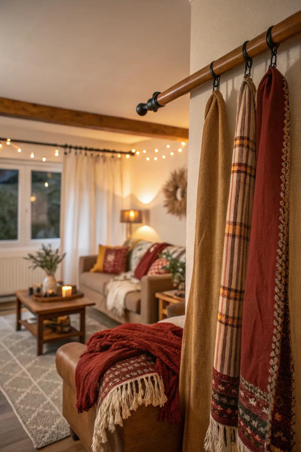 Timber curtain rods contribute a touch of natural warmth to your home.