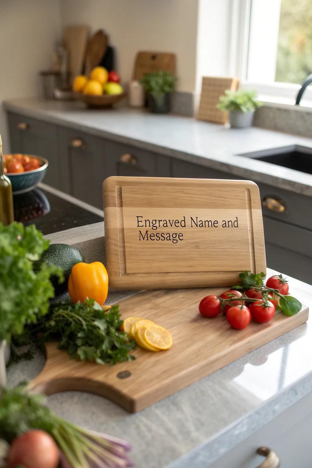 A bespoke chopping block exists as both functional and meaningful.