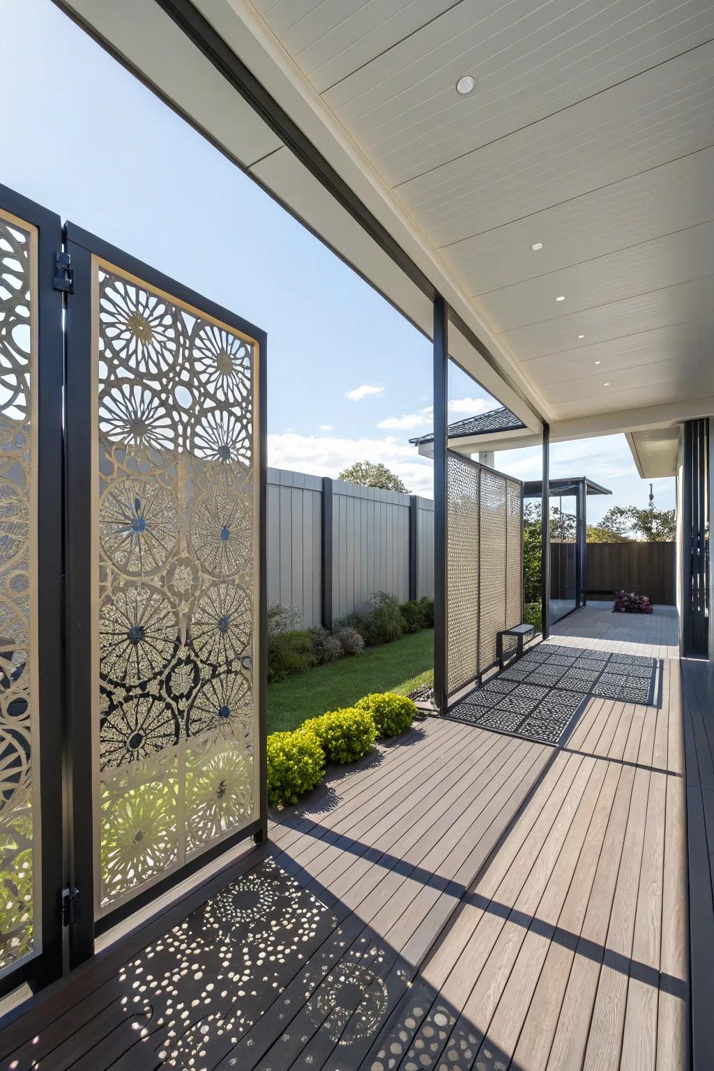Modernize your deck with laser-cut screens.