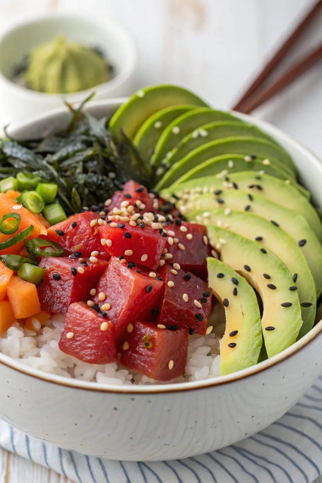 Treat yourself to a fresh tuna bowl.