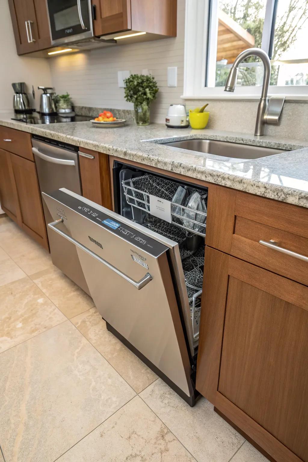 Small washing gadget drawer offering a flexible cooking area solution.