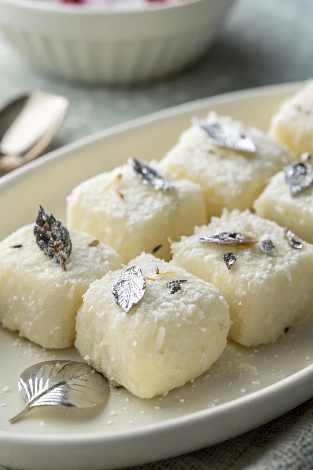 Coconut burfi is ready to add shine to Diwali celebrations.