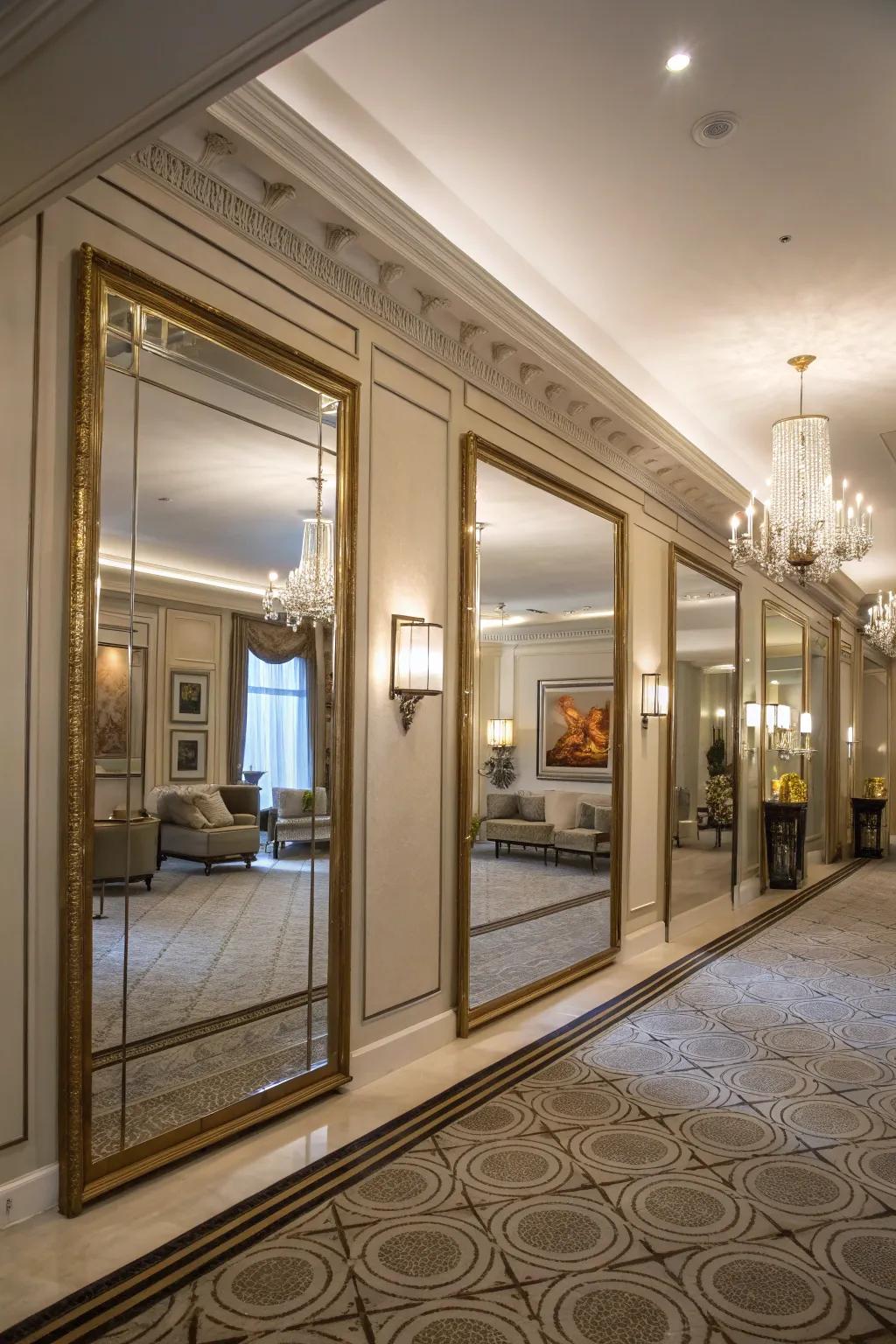 Mirrors create a perception of more space.