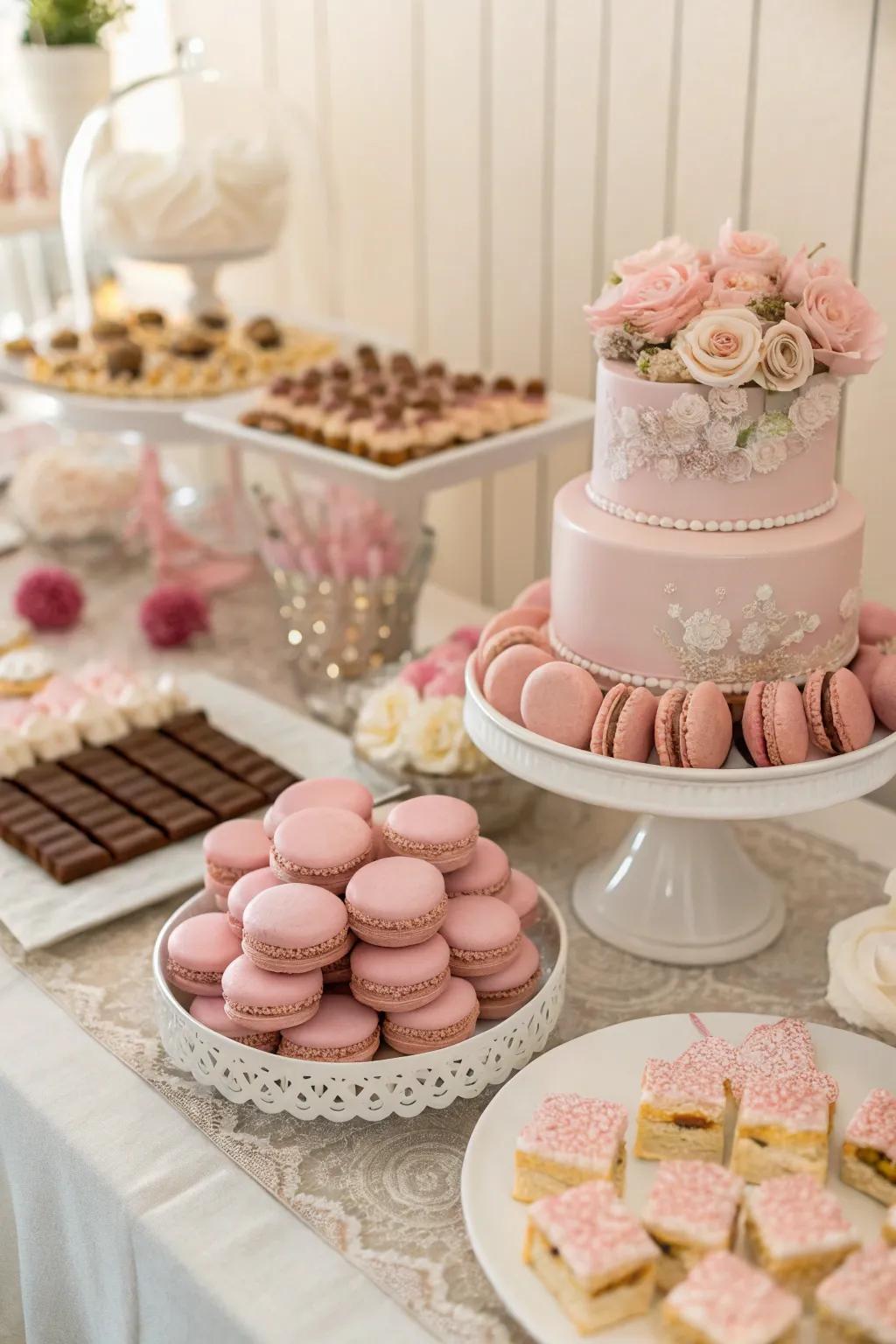 Delightful dessert selection in antique rose.