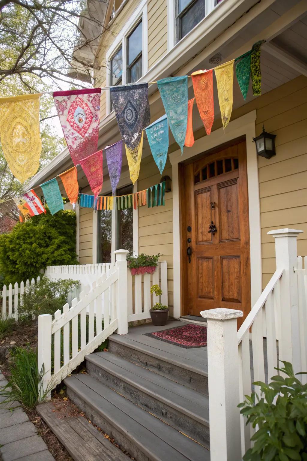 Textile streamers contribute a festive and friendly tone.