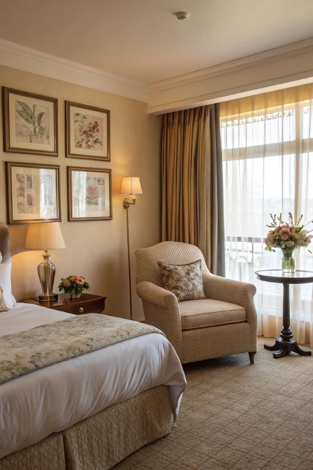 A relaxation spot creates a tranquil spot for relaxation.