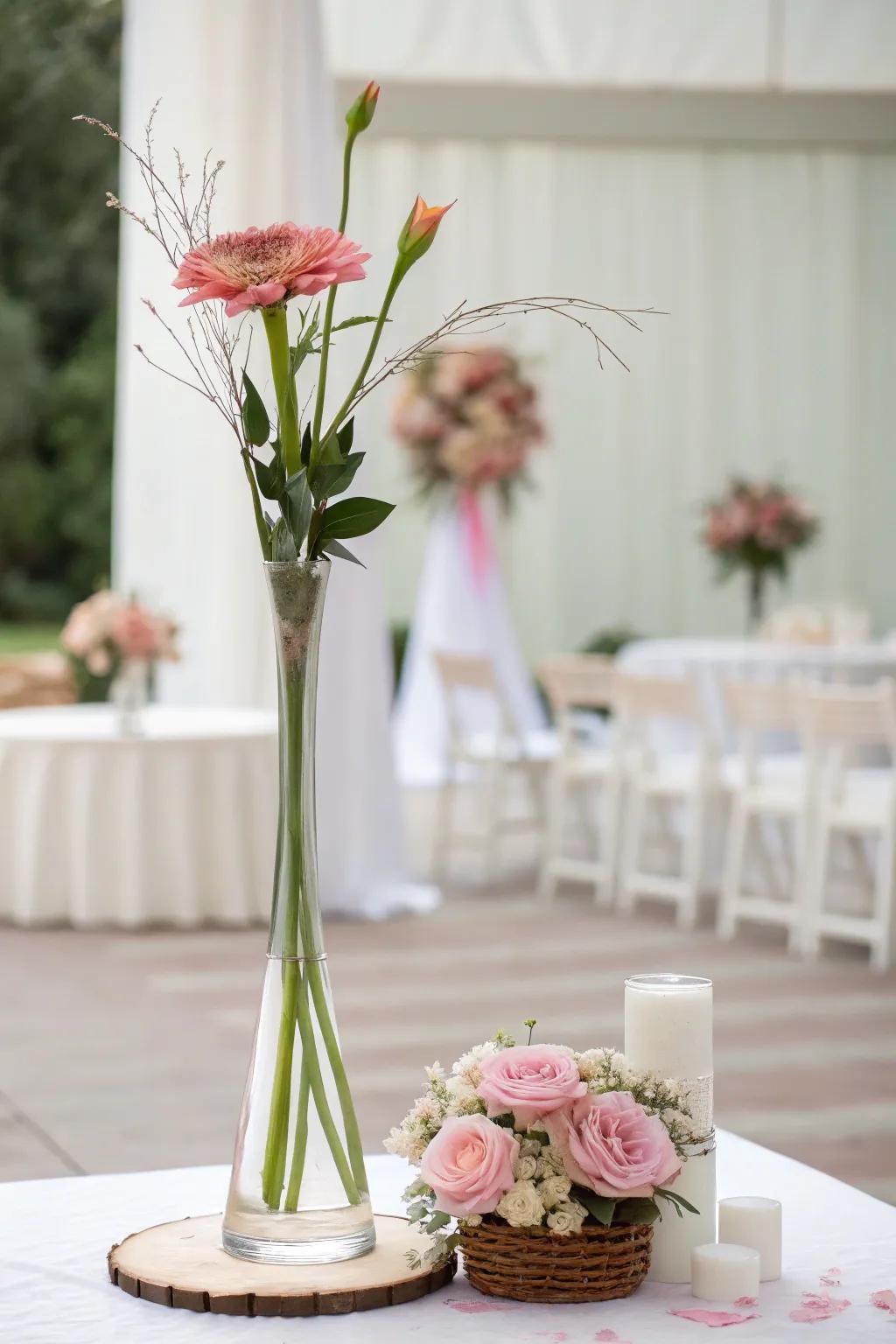 Understated elegance with a single striking flower
