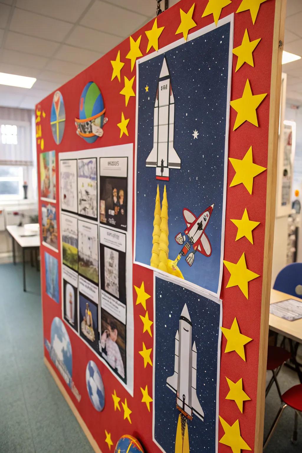A space-themed display ready for a summer adventure.