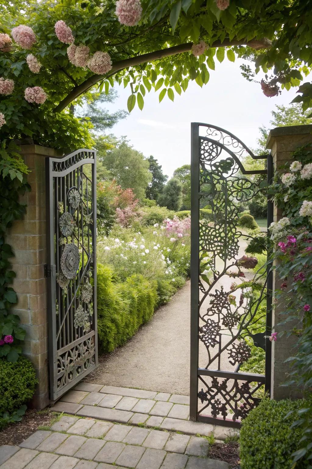 Artistry complements function with metal cut-out gates.