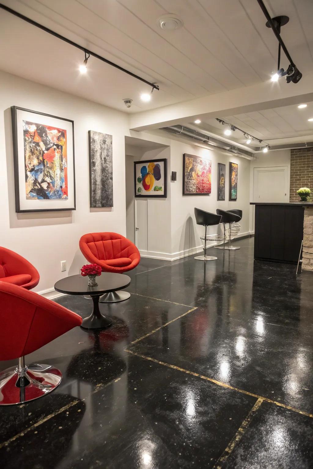 Audacious black expanses deliver sensational vogue.