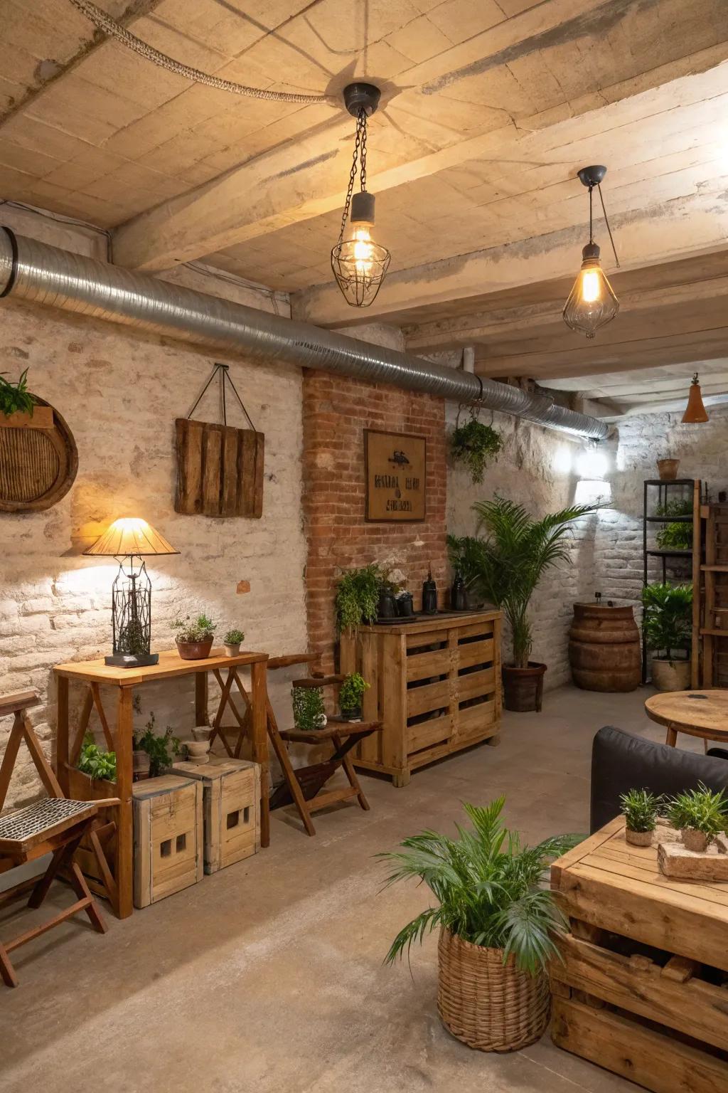 Country charm with a cozy and welcoming feeling.