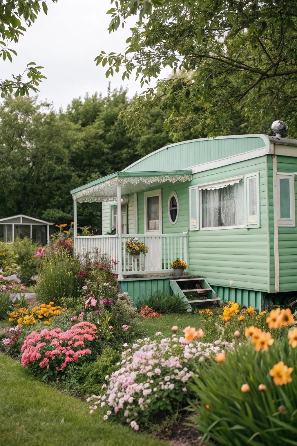 Mint green presents a revitalized and inviting visage.