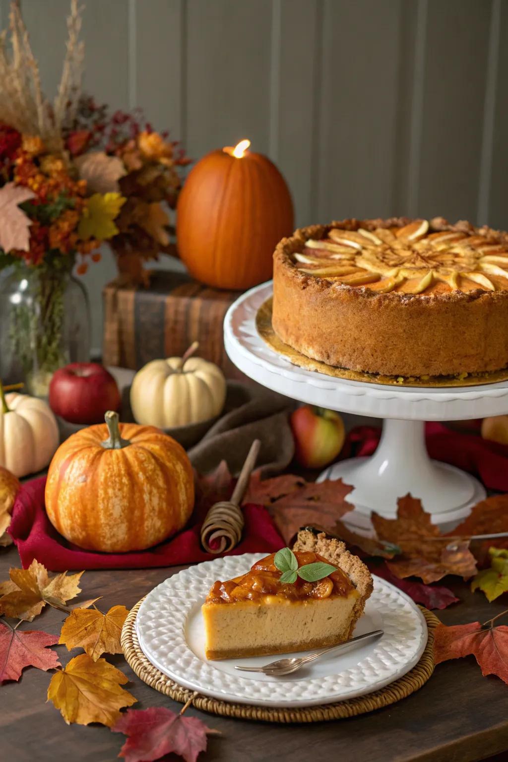 Surprise confections like spiced pumpkin layer cake make for a memorable ending.