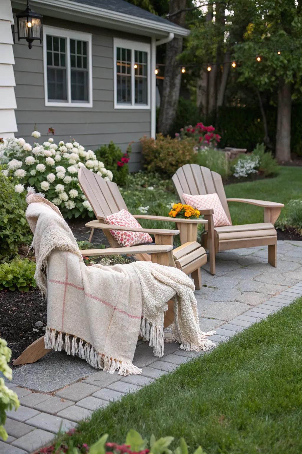 Design a comfortable seating niche to savor the autumn season.