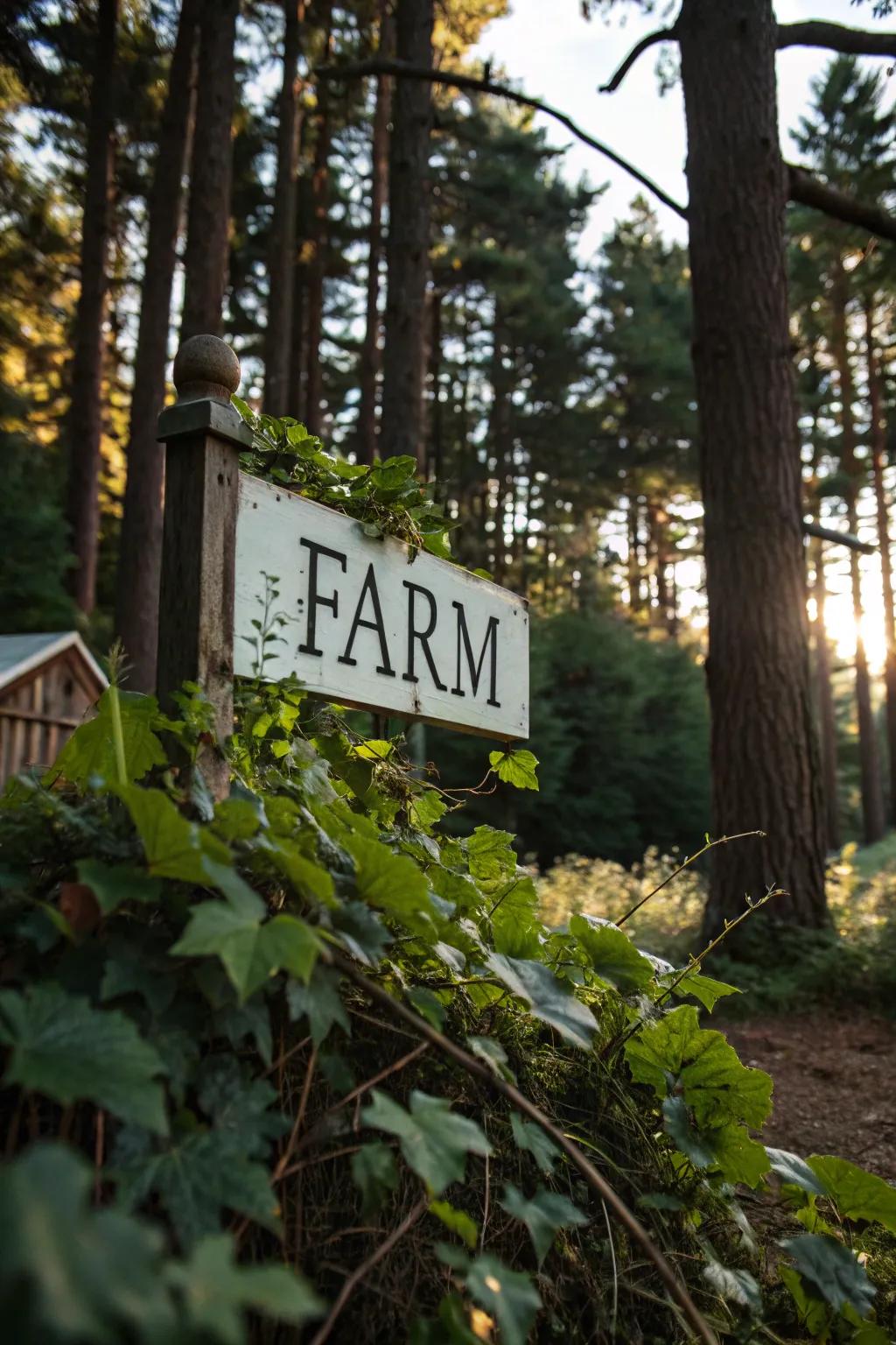 Natural additions that foster harmony between the sign and its setting.