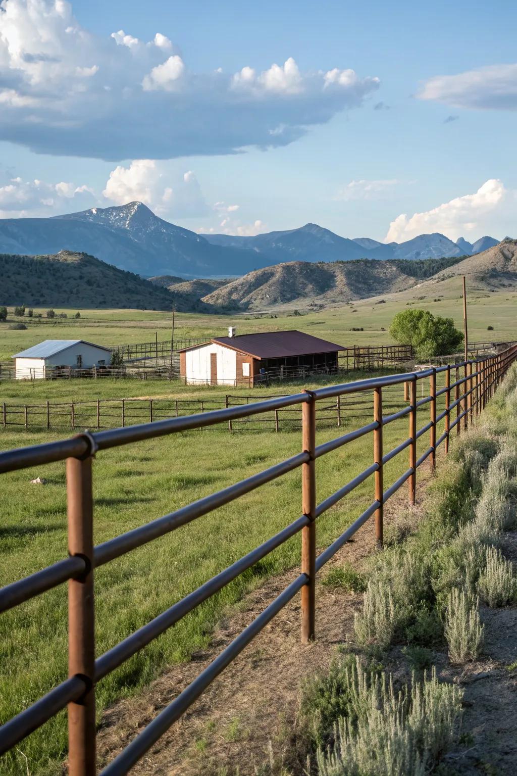 Metal tubing fences offer a modern, industrial aesthetic.