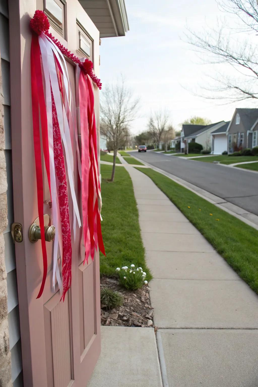 Impart movement with a stream of colorful ribbons.