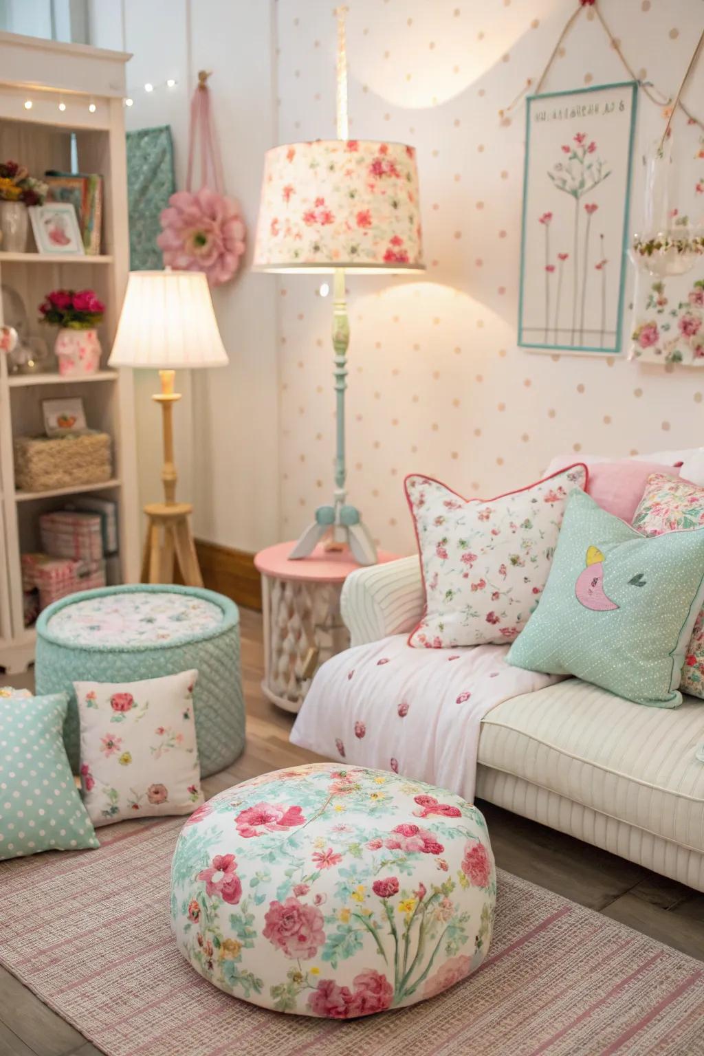Fanciful florals contribute a lively detail to your residence.