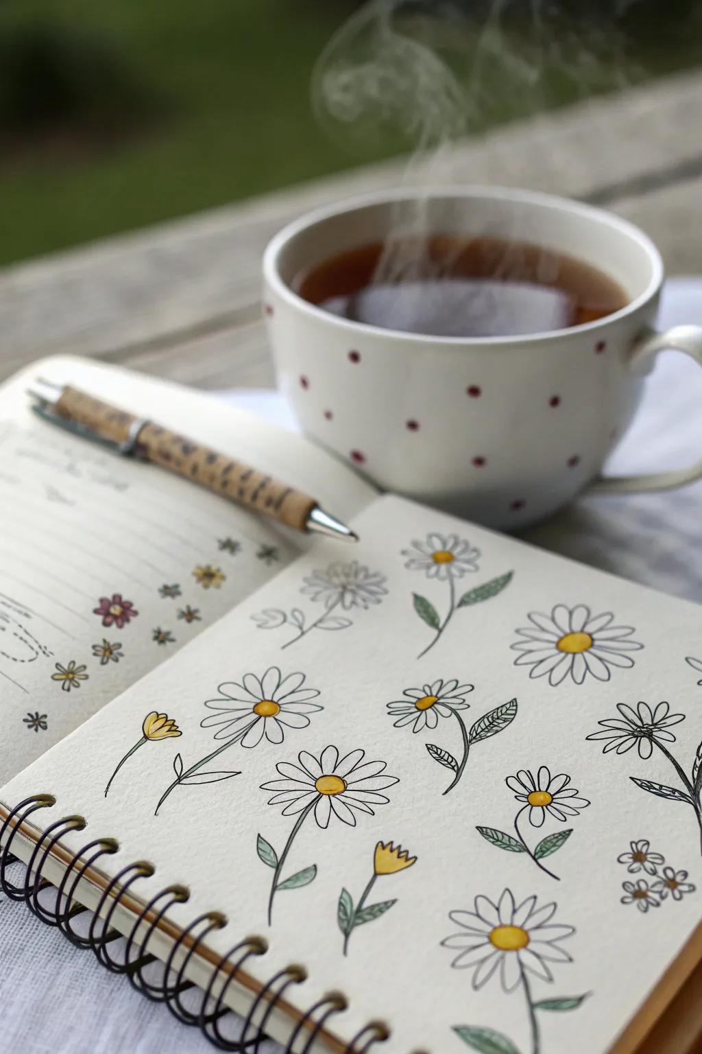 Cute daisies add a fun touch to your pages.