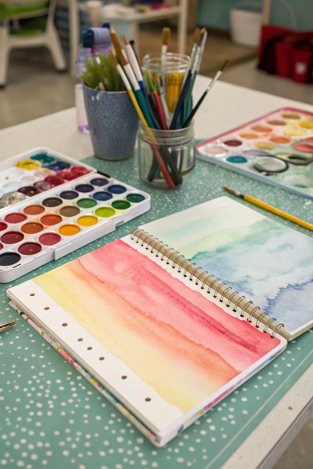 A thin paint wash adds a peaceful and artistic touch.