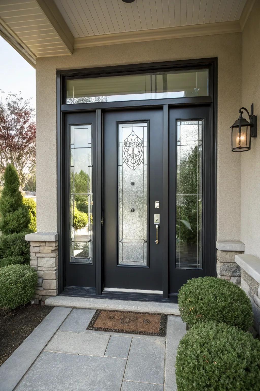 A balanced blend of modern and traditional for a timeless entry.