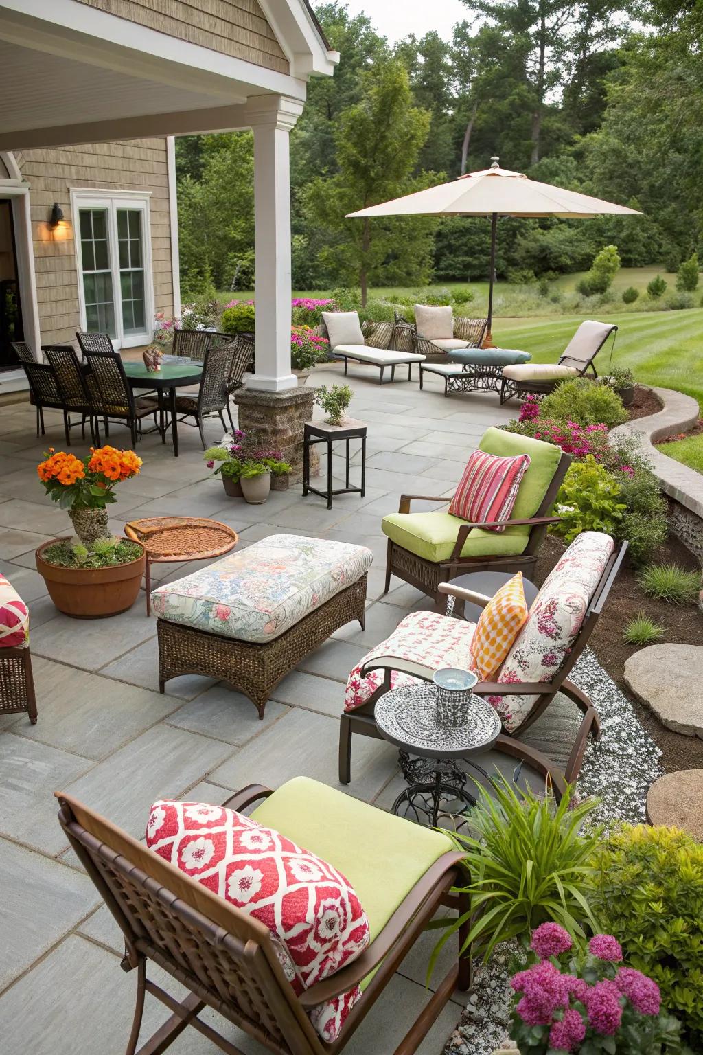 Blending fashions includes individuality and interest to your patio setup.