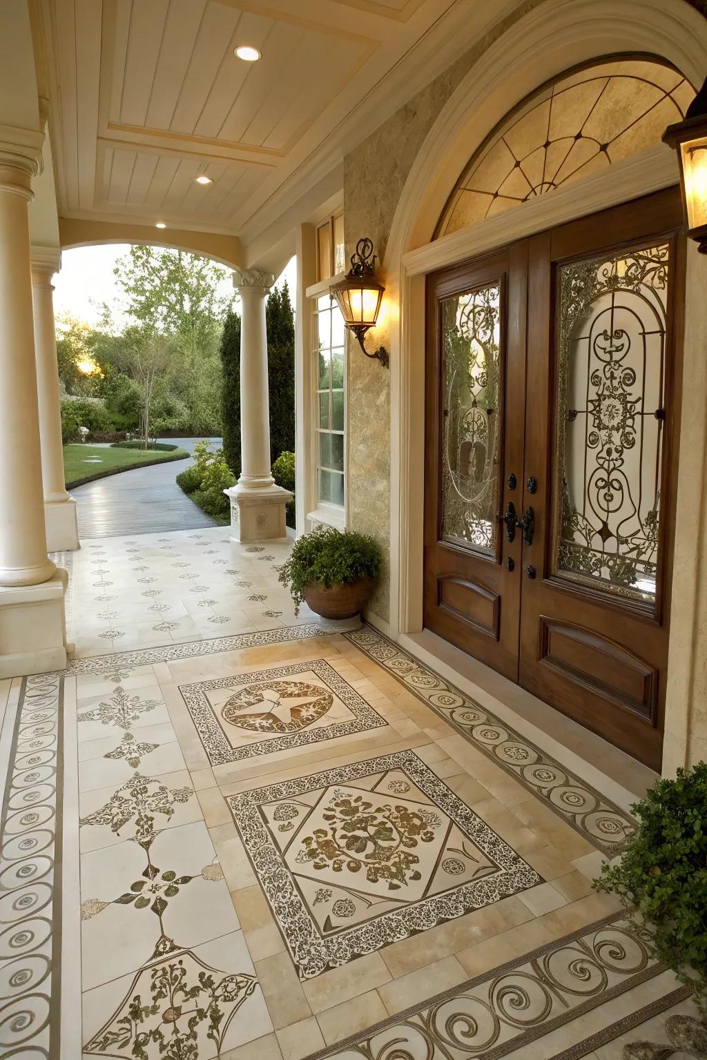 Ceramic tiling infuses porches with refinement and robustness.