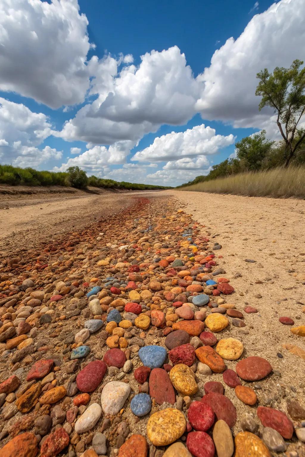 Vibrant stones incorporate a lively and energetic touch to your streambed.