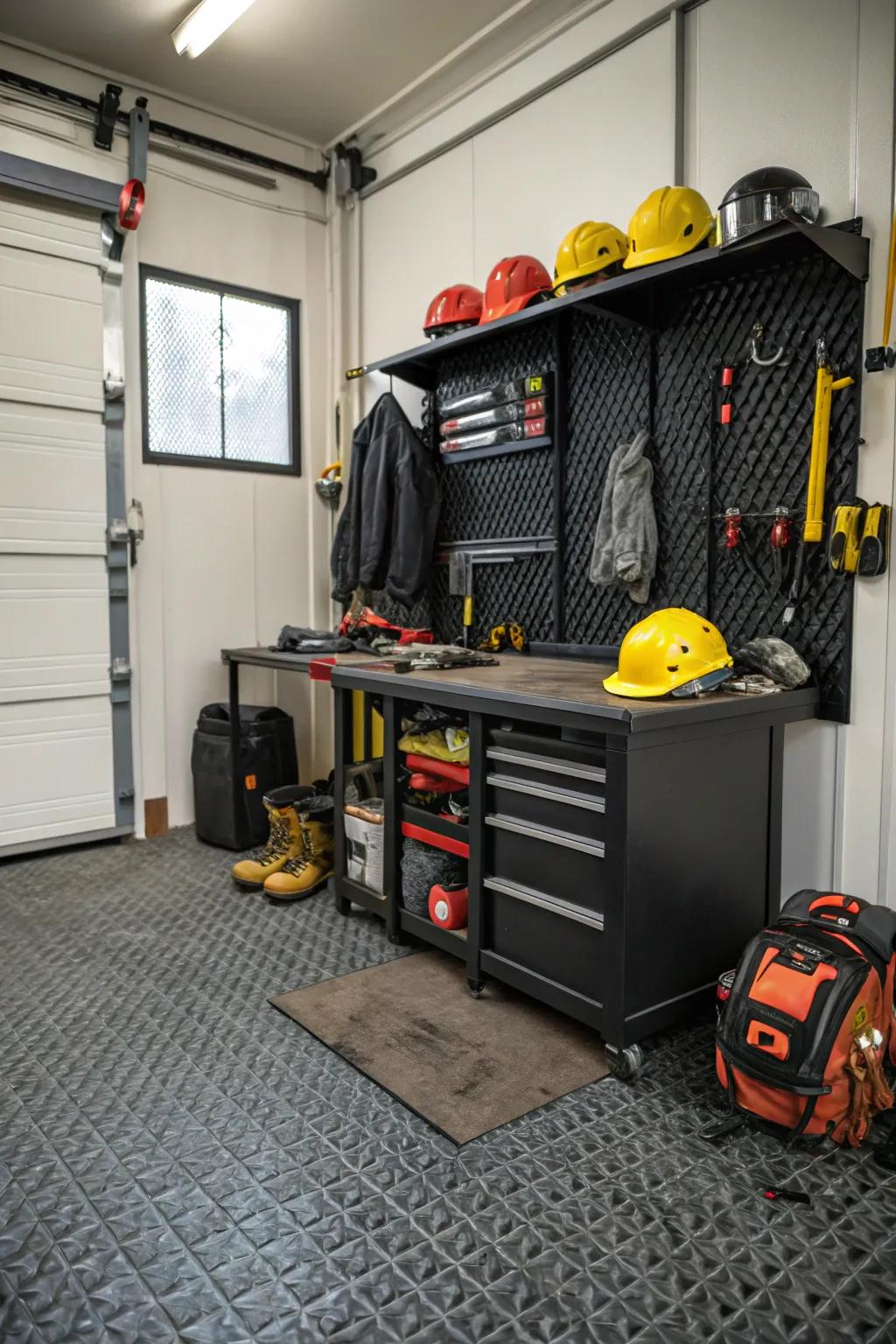 Combine safety and style with textured tiles.