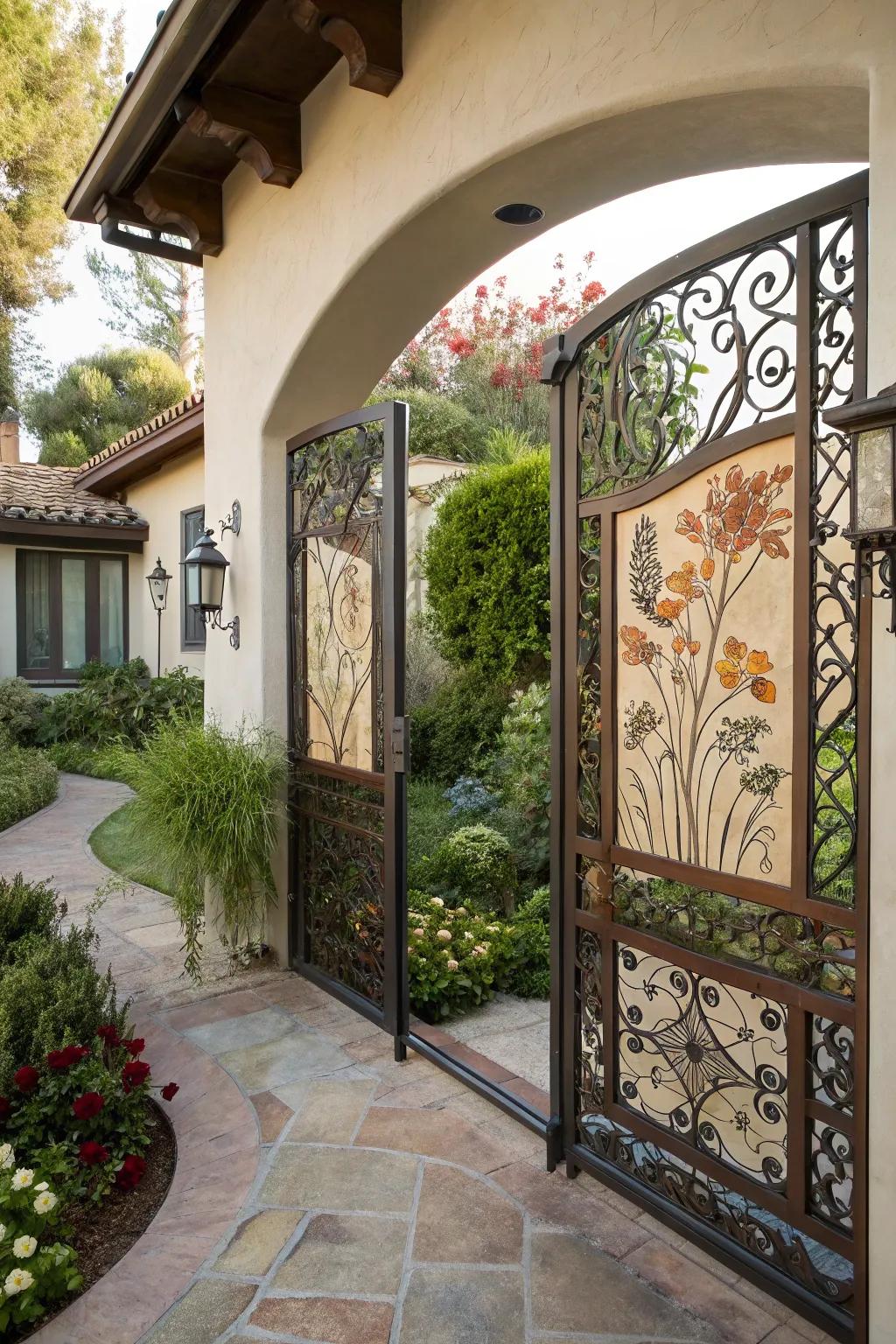 A gate with creative embellishments.