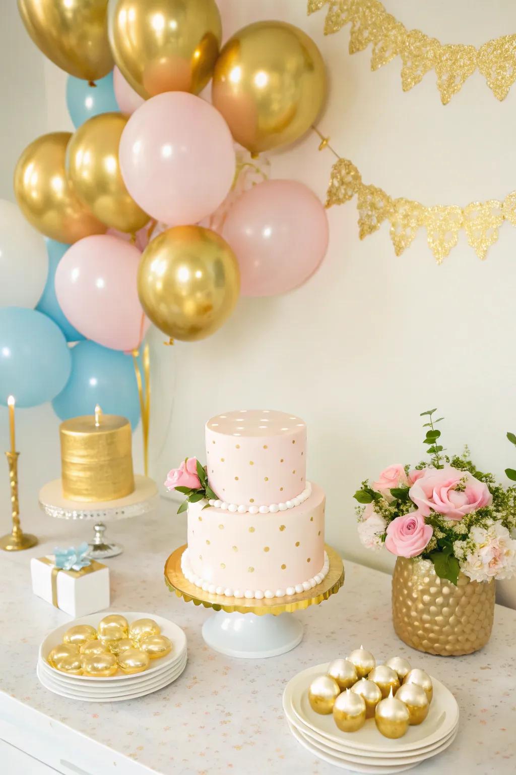 Shiny details give a touch of elegance and shine to the decor.