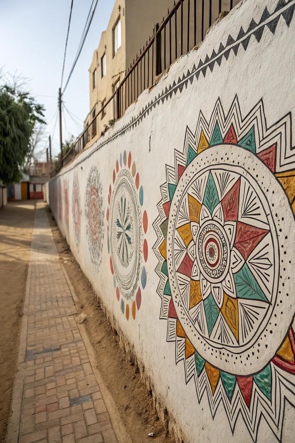 A paint marker delivers a personalized approach to geometric wall art.