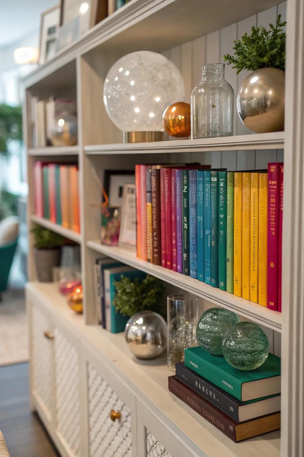 Blend crystal balls into your shelf displays to get visual allure.