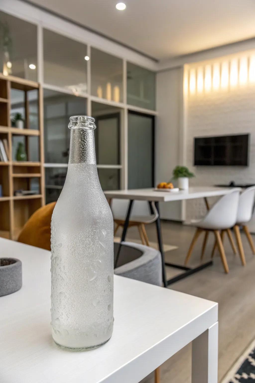Frosted bottles offering a touch of modern elegance.